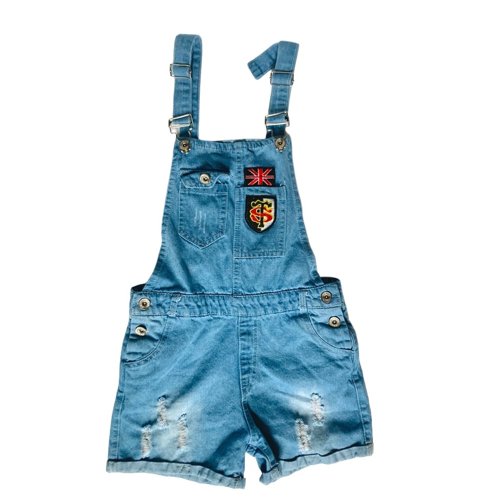 ❤️‍🔥 (5/20)Denim Overall with UnionJack Flag and Stade Toulousain RugbyTeamLogo